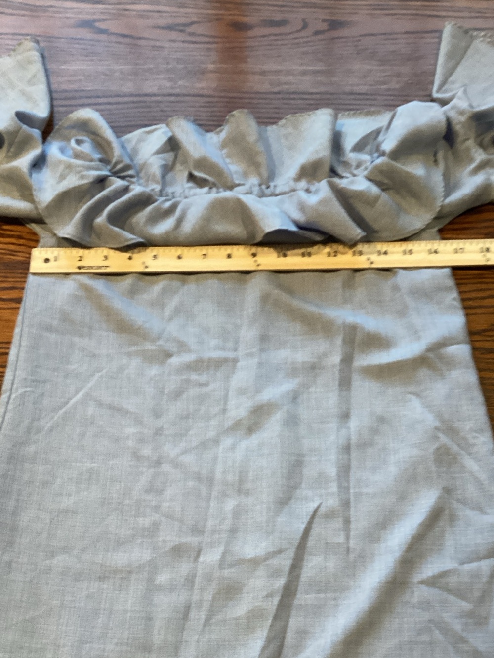 Wayf Light Blue Off-Shoulder Ruffle Bell-Sleeve Tunic - Picture 4 of 11